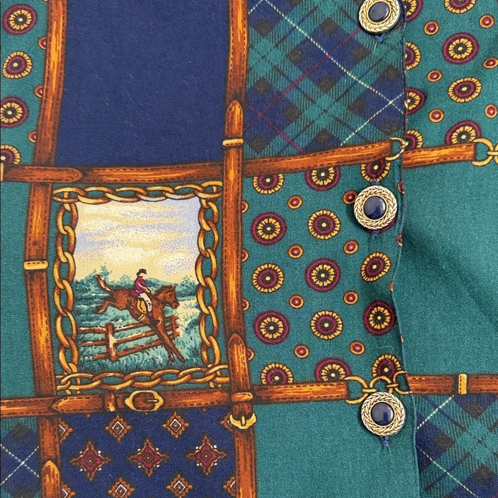 Jantzen Classics Equestrian Patchwork Vest Women’… - image 3